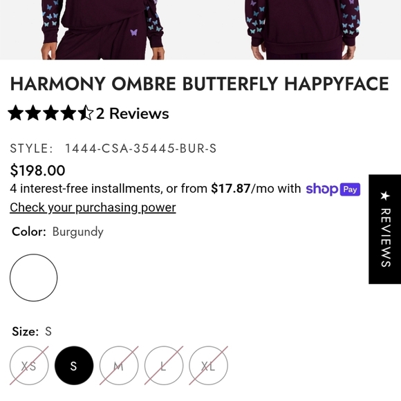 Lauren Moshi Harmony Ombre Butterfly Happyface hoodie - Picture 6 of 14